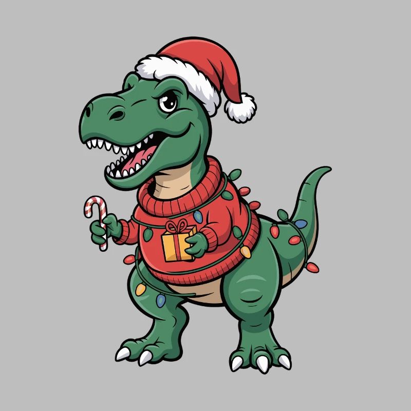 T-Rex de Noël en pull