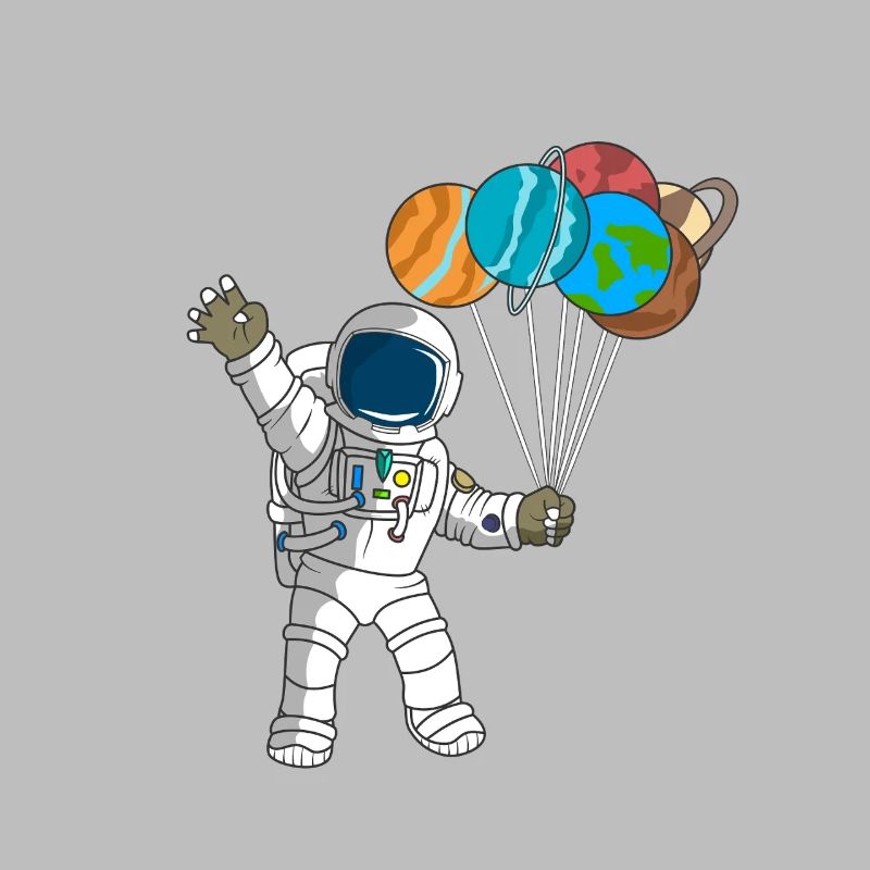 Astronaute 4e anniversaire : design d’enfant de la planète spatiale
