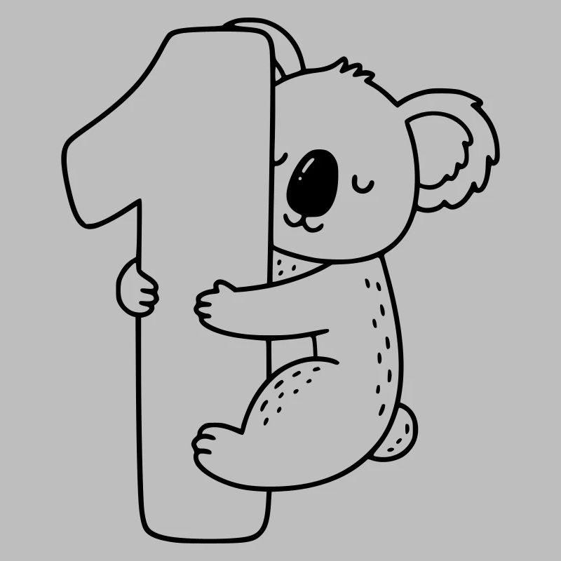 Koala avec illustration de dessin animé numéro 1