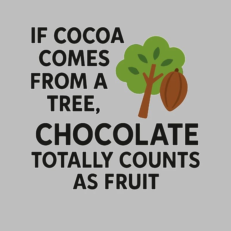 Chocolate counts as fruit – funny cocoa saying