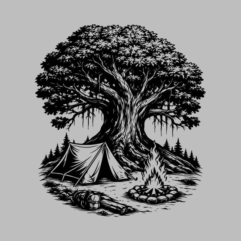 Camping Tent Forest Tree