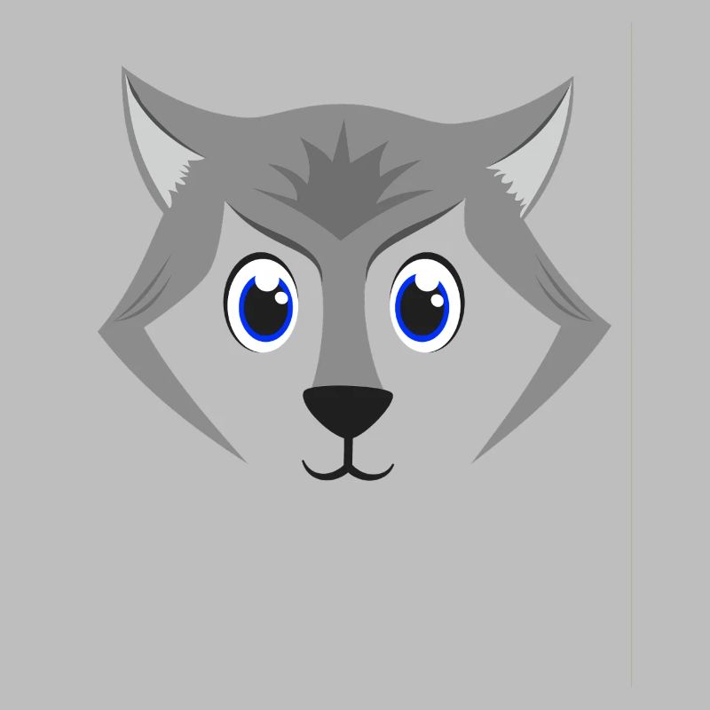 Cute Wolf Face Kawaii Grey Timber Wolf Costume