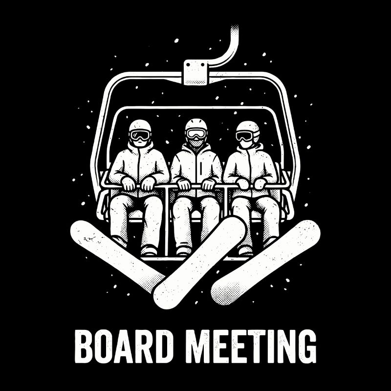Réunion du conseil d’administration Télésiège de snowboard rétro