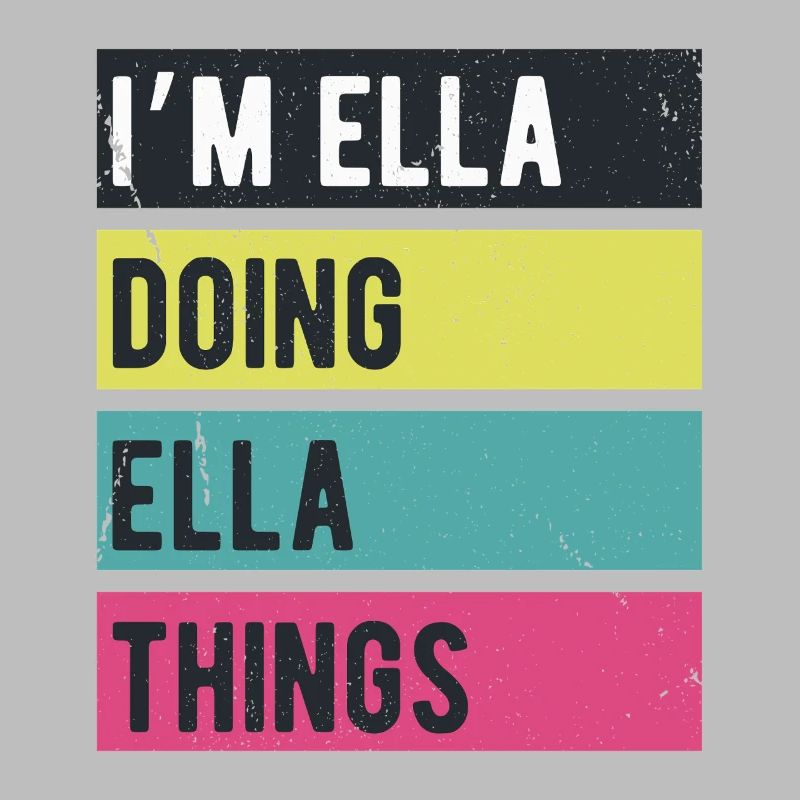Ich bin Ella, die Ella-Dinge Retro-Farben machen