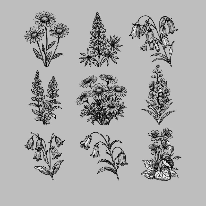 Night Blossom Botanical Pattern