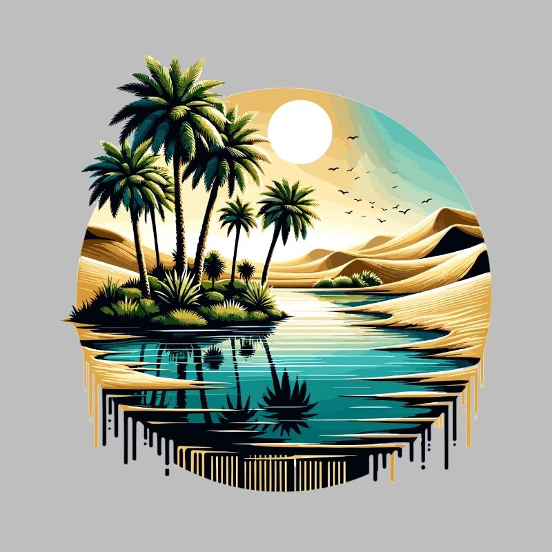 Desert Palm Tree at Ocean Circle