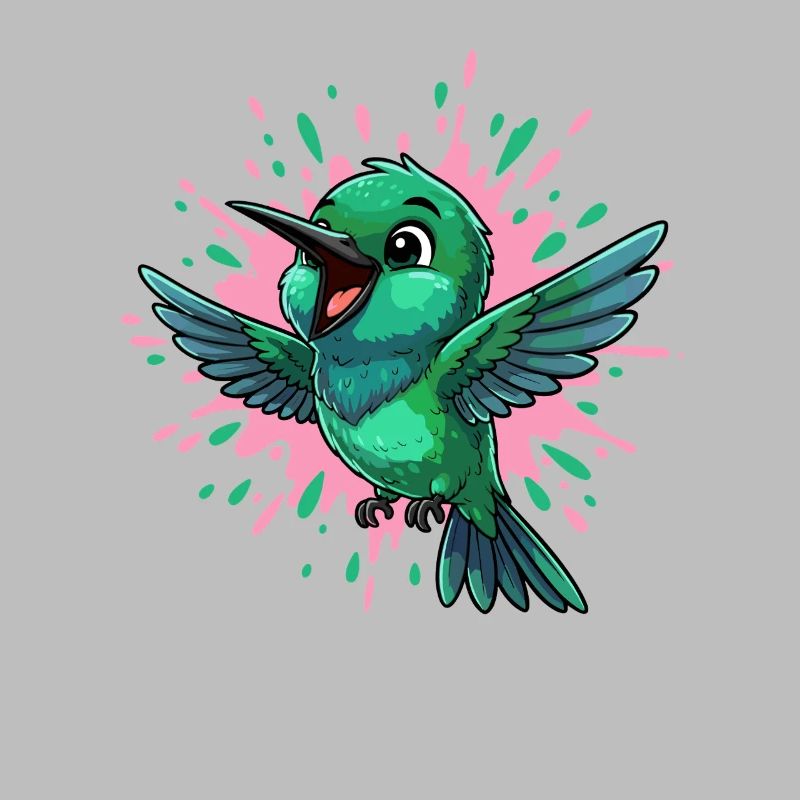 Colibri coloré avec éclaboussures de couleur
