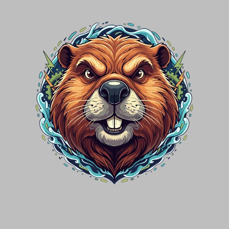 Glowing beaver in the neon ring