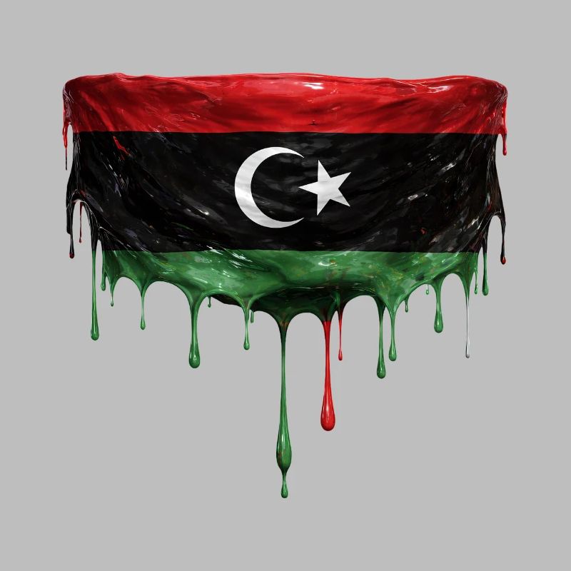 Libya Flag Drop Design