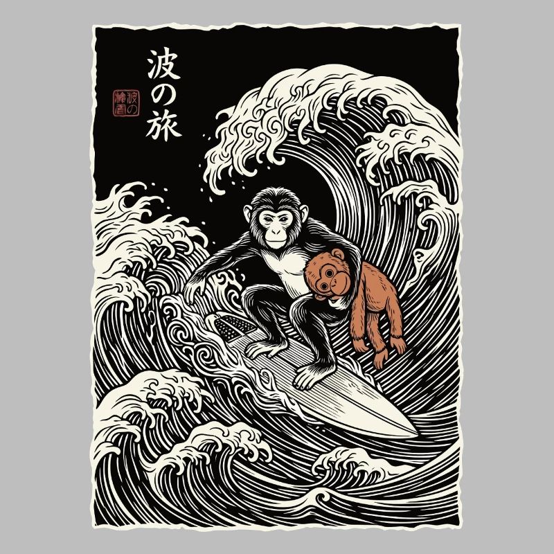 Ukiyo-e Baby Monkey Punch