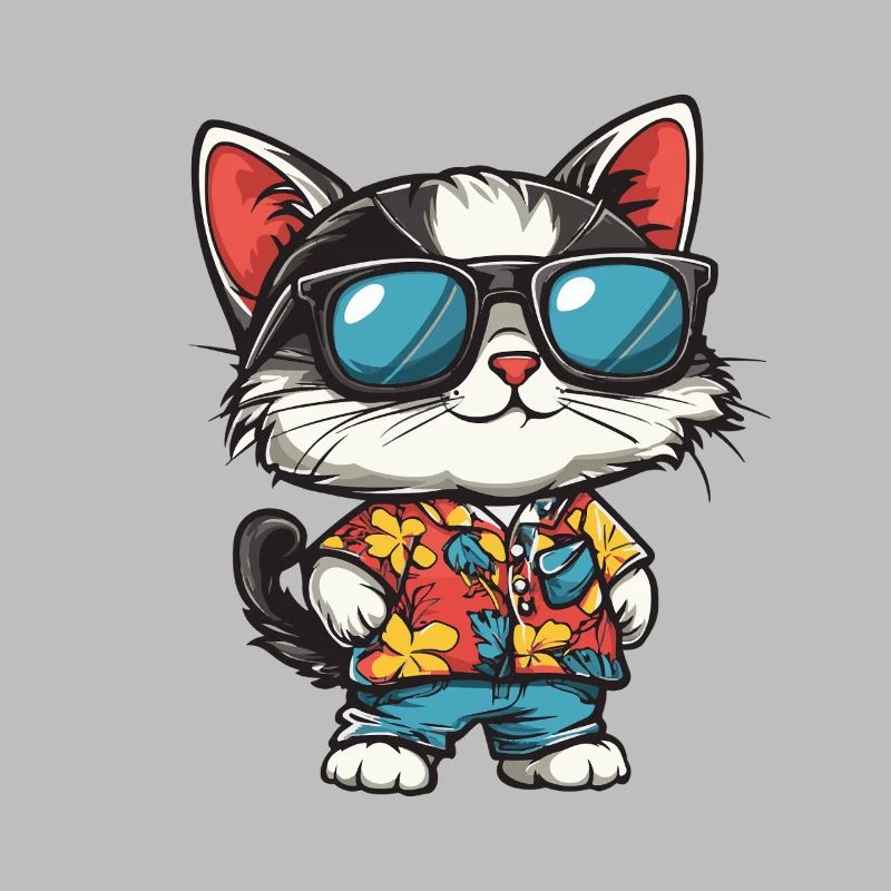 Katze Comic Urlaub