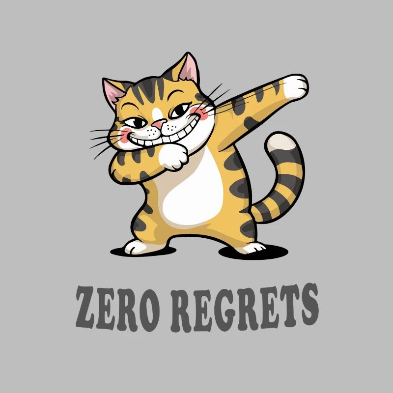 Zero Regrets Funny Cat Sarcasm Design