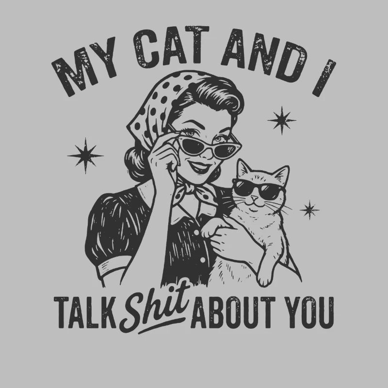 Katzengespräch im Retrostil Lästern Geschenk