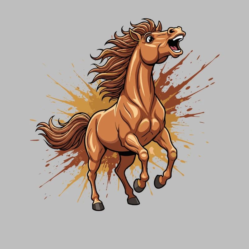 Cheval sauvage dans un flot de couleurs