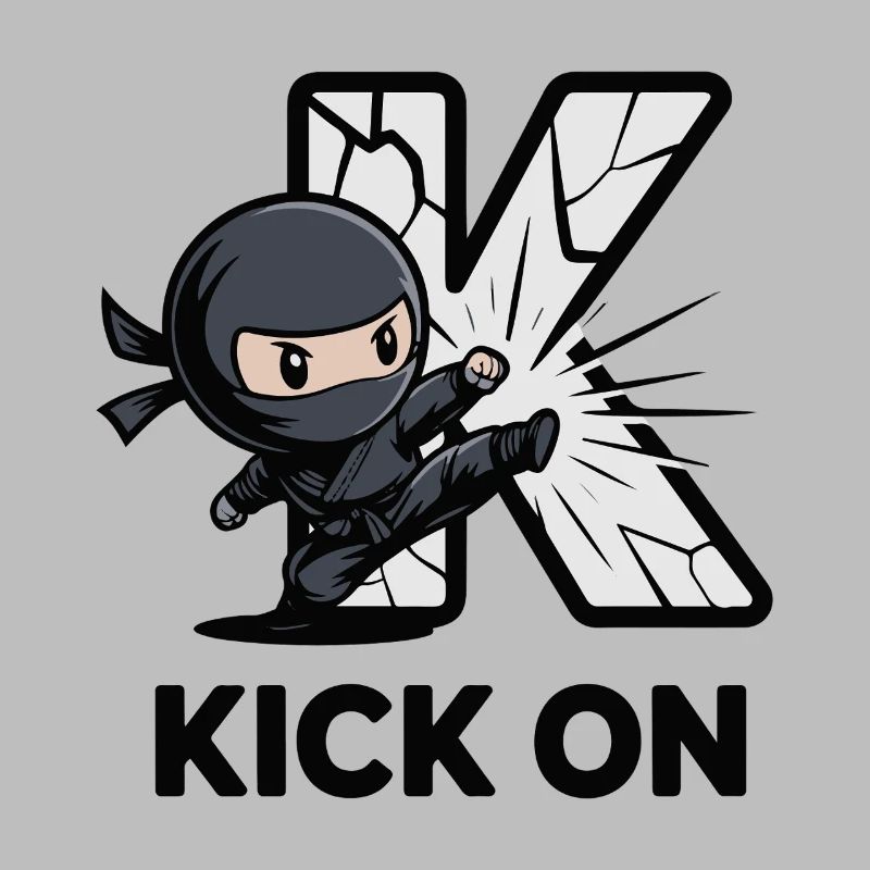 Ninja Kick Through K Logo