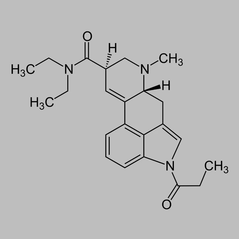 1P LSD Structural Formula - black