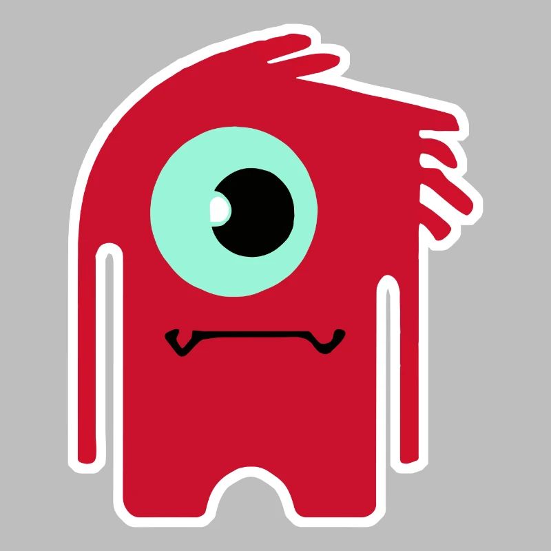 Monstre Cyclope Rouge | Extraterrestre Chibi drôle