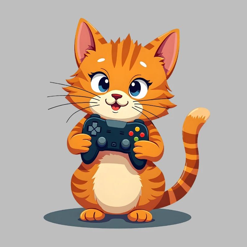 Kätzchen mit Spielecontroller