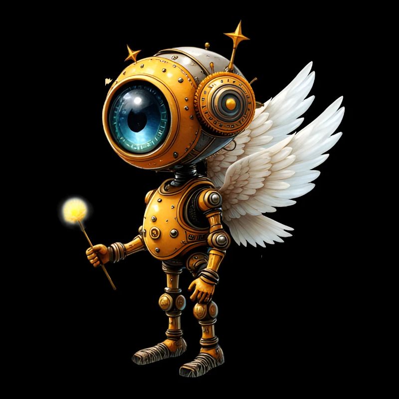 Robot ailé steampunk
