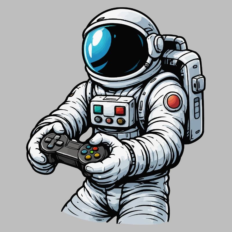 Astronaut mit Gamecontroller