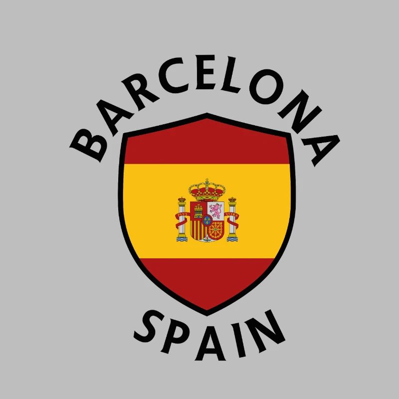 Bouclier de Barcelone dans un drapeau coloré