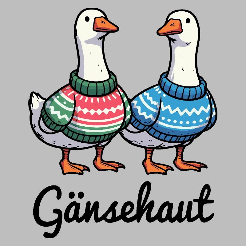 Gänsehaut - Gänse mit Strickpullovern
