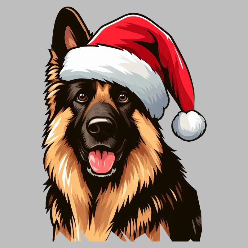 Deutscher Schäferhund Der Weihnachtsmann