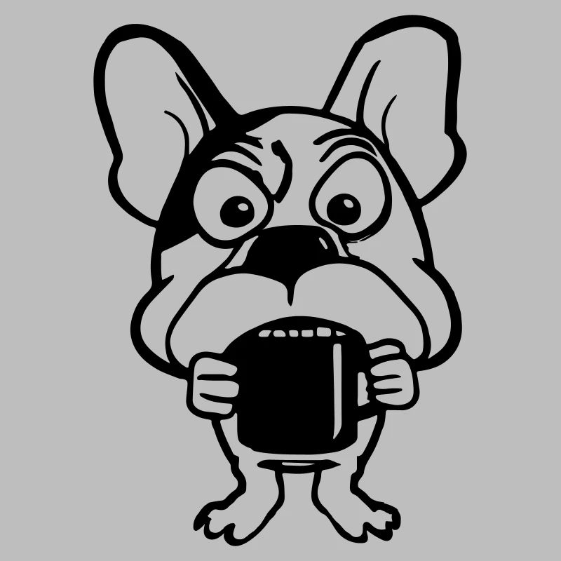 Hund mit Kaffeetasse Kaffeetrinker Geschenkidee