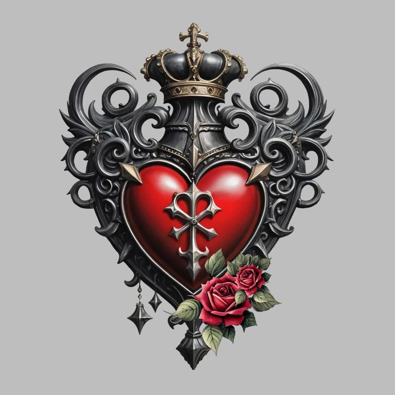Coeur gothique élégant