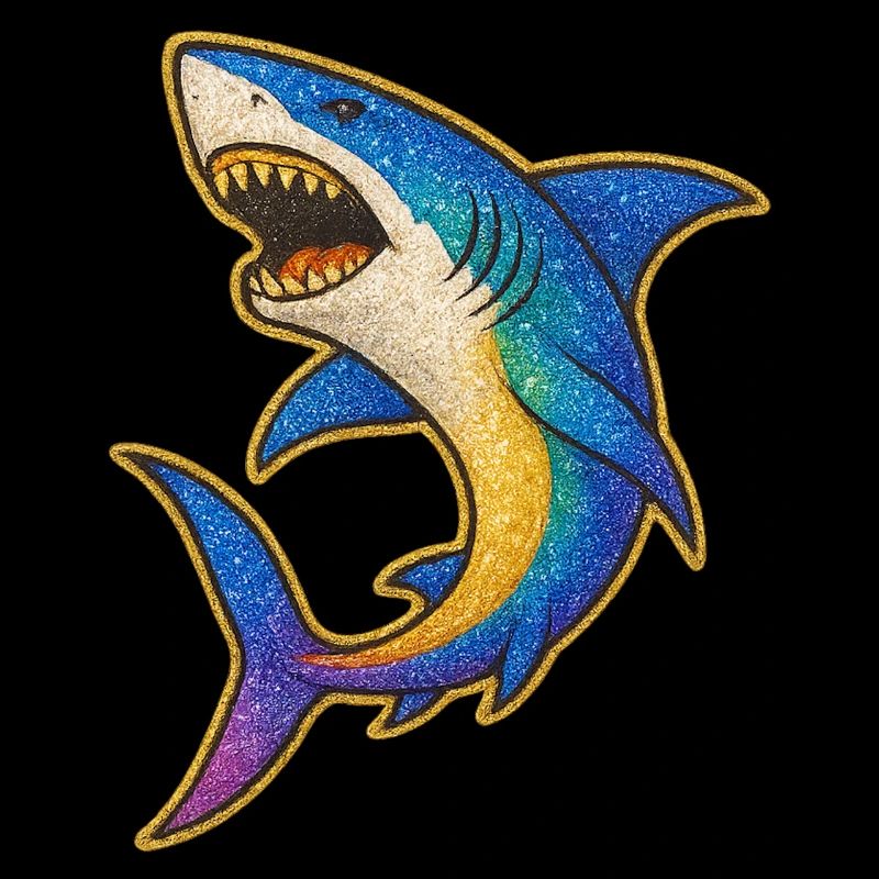 Hai | Rainbow Shark Patch Art