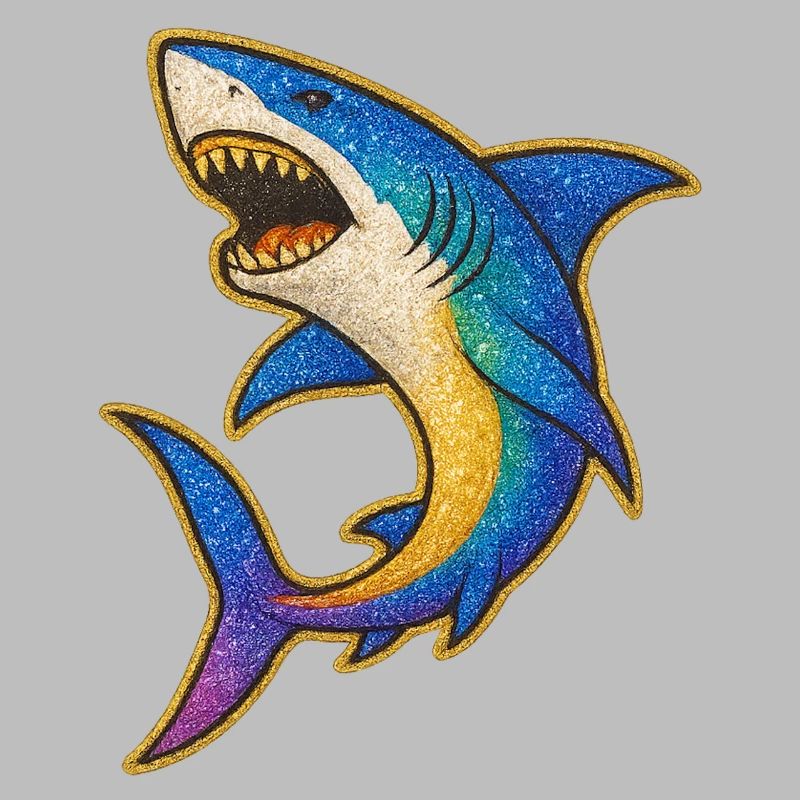 Hai | Rainbow Shark Patch Art