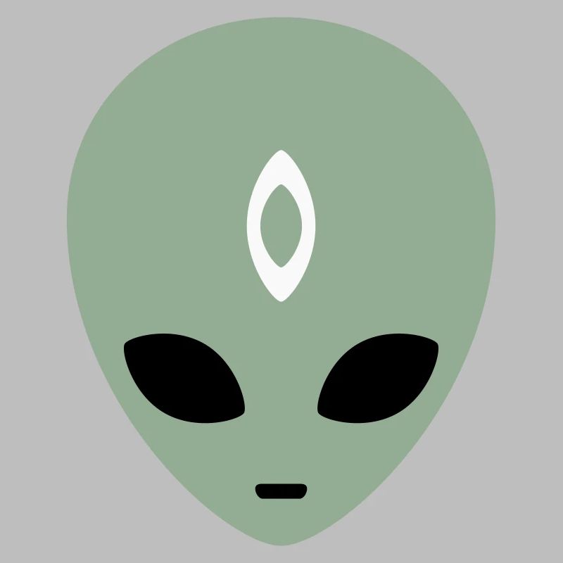 Alien Head Third Eye (drei Farben)
