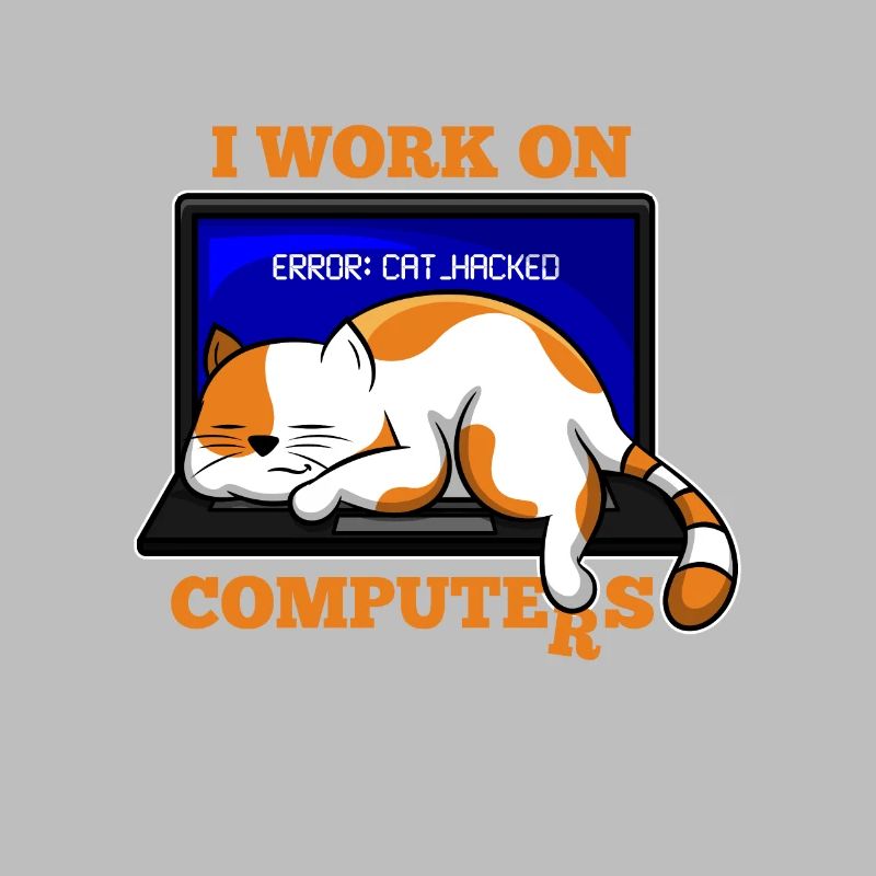 Chat et ordinateur cadeau de programmeur de piratage
