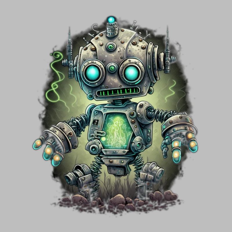Robot Steampunk Néon
