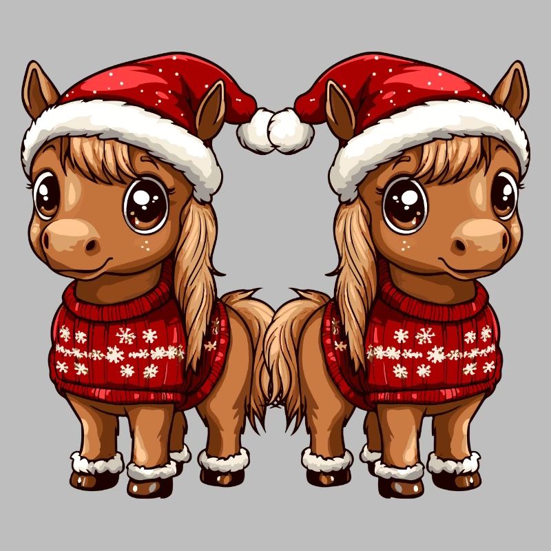 Equipe de Noël à cheval