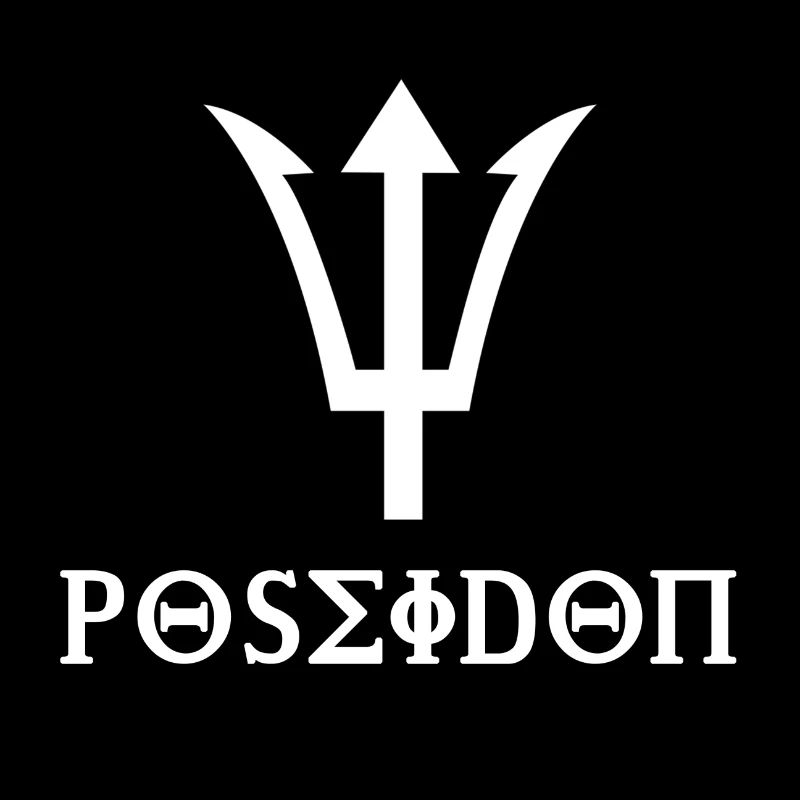 Design Poséidon avec idée cadeau trident blanc