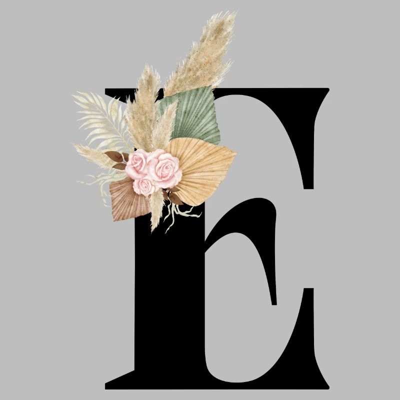 lettre E fleuris