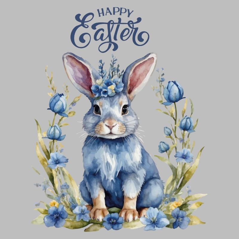 Teal Easter Bunny with Congratulations