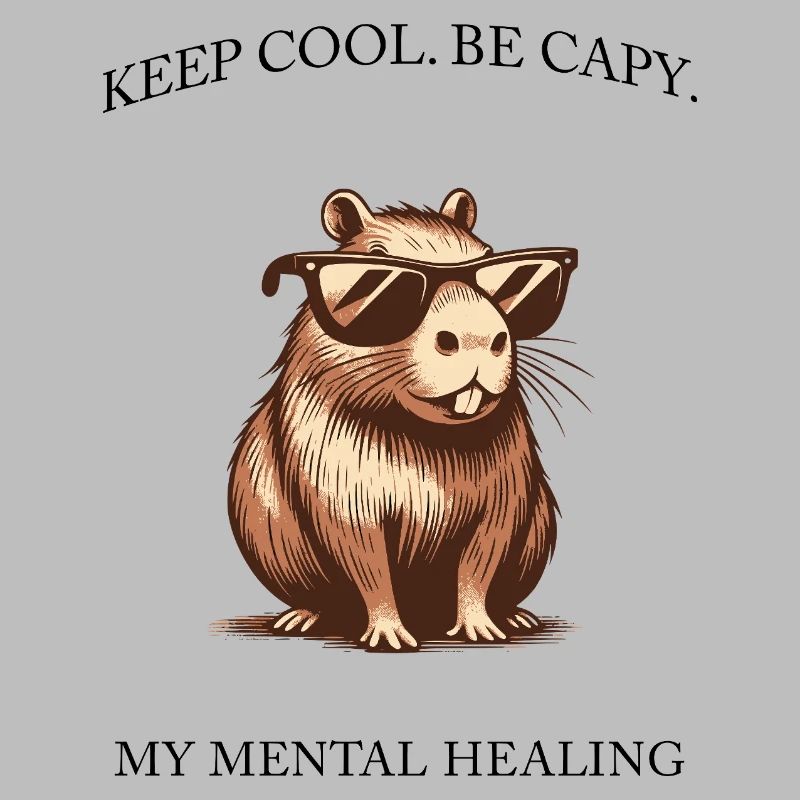 Capybara - Keep Cool, Be Capy - Design minimaliste