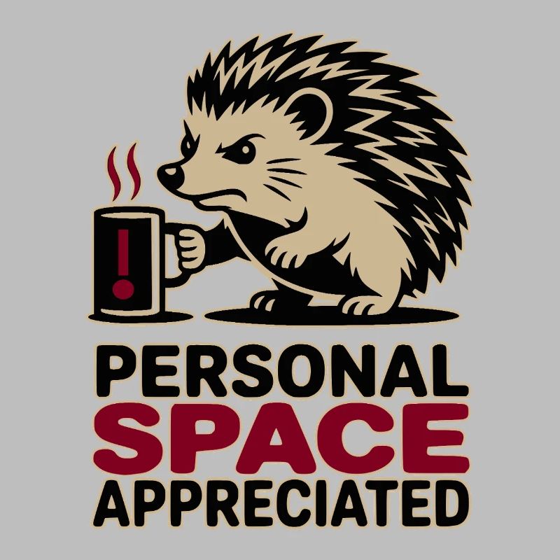 Grumpy Hedgehog Personal Space Introvert Coffee