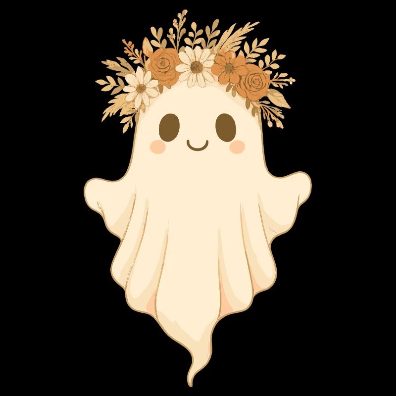 Boho Geist mit Blumenkranz – Süßes Halloween