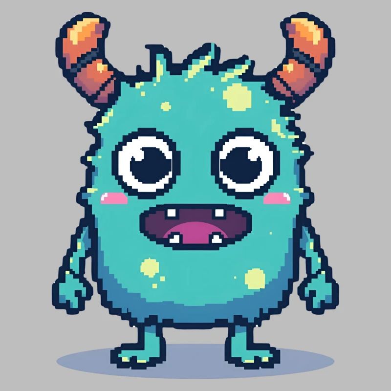 8 bits mignon pixel monstre style rétro des années 90