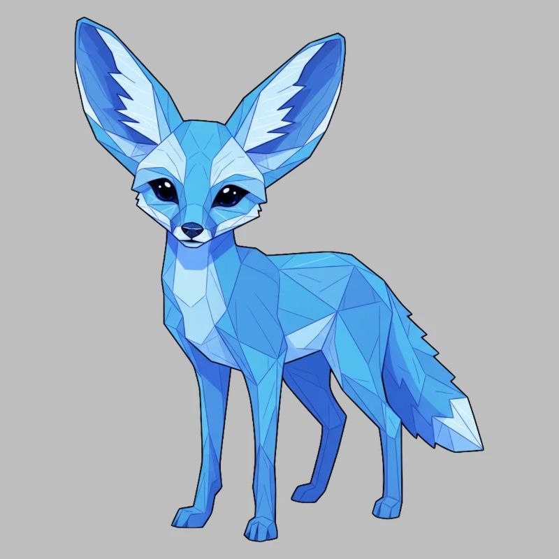 Blue Geometry Fox