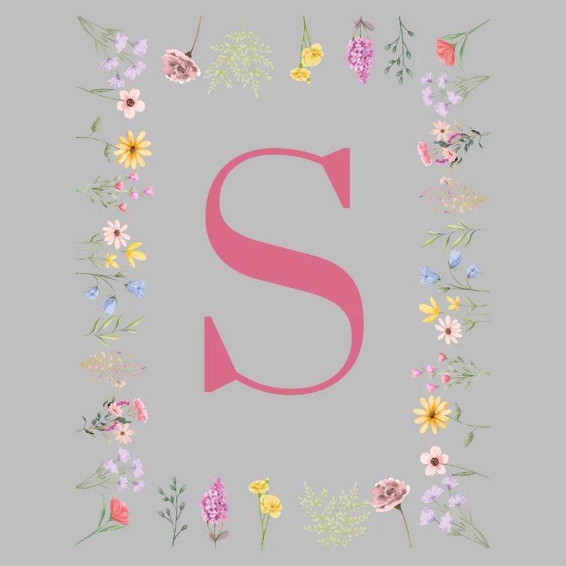 Initial S Blumenmonogramm