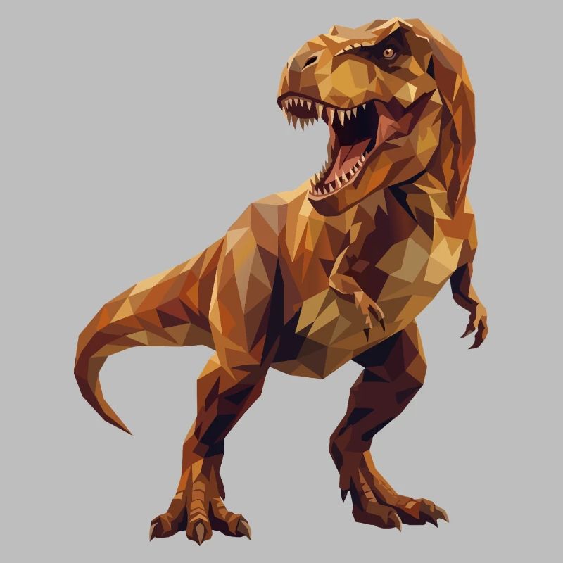 Tonalités terrestres low poly Geometric T-Rex Dinosaur