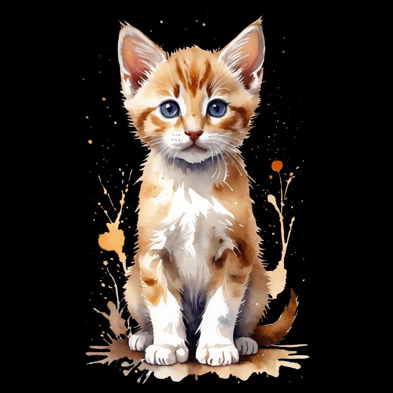 Pawsitively Precious : Un chaton aquarelle