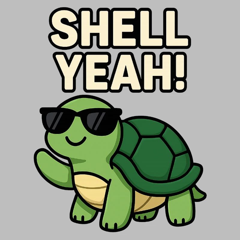 Cool Turtle with Sunglasses and Bold Text