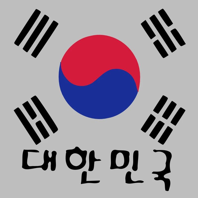 Corée du Sud drapeau et txt coréen