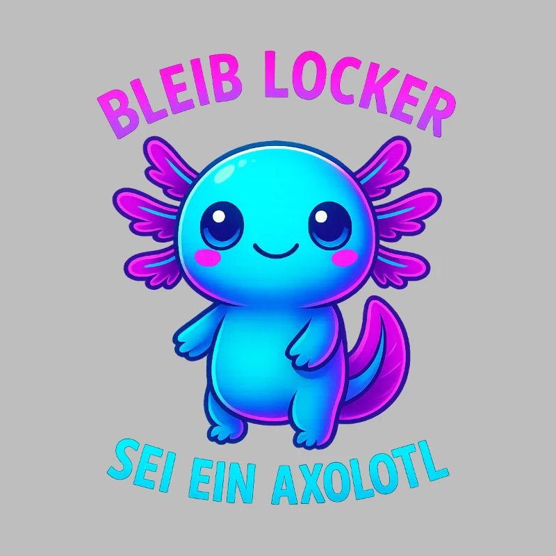 Bleib locker sei ein Axolotl | Neon Spruch Design