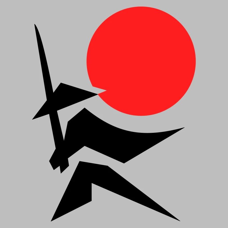 Abstract Image with Samurai Red Black